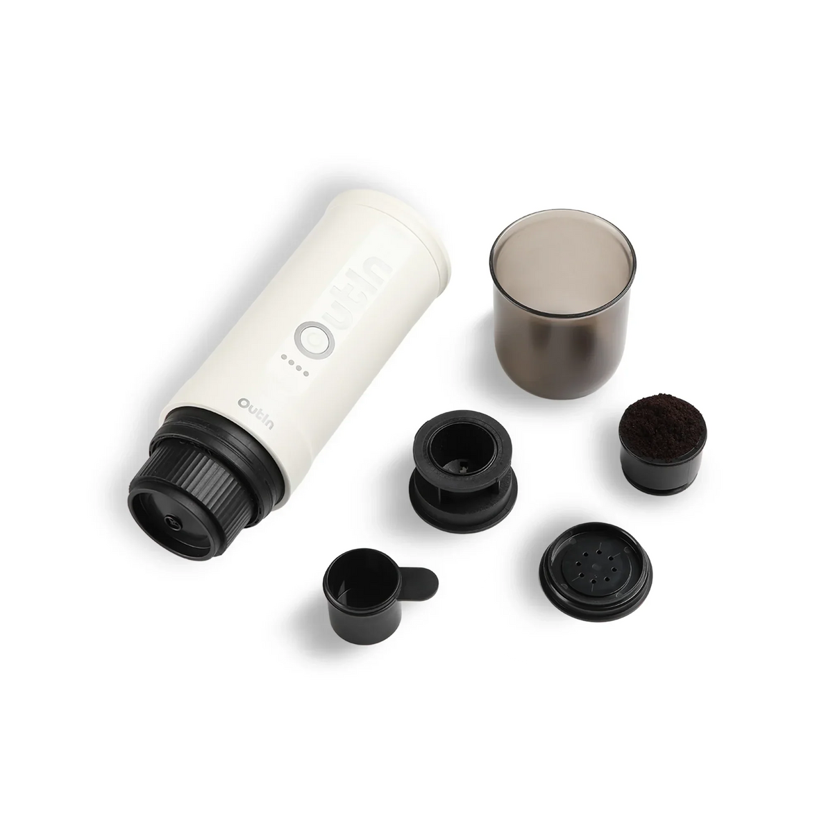 OutIn Nano Portable Electric Espresso Machine - Pearl White, 20-Bar Self-Heating (12V/USB-C)
