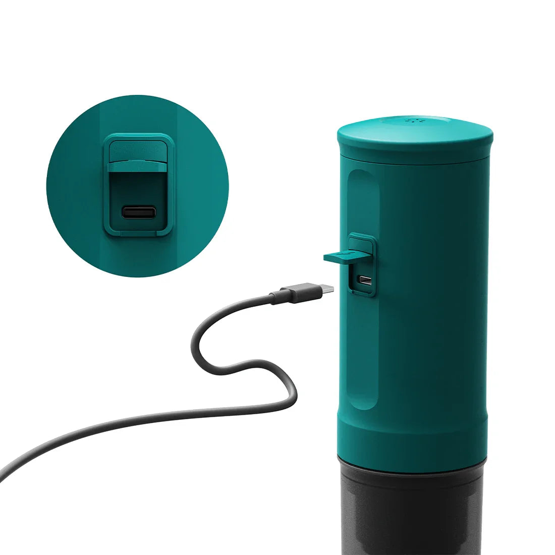 OutIn Nano Portable Electric Espresso Machine - OutIn Teal, 20-Bar Self-Heating (12V/USB-C)