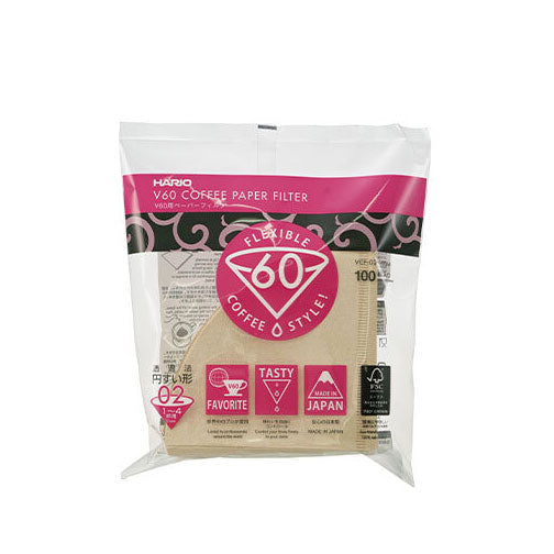V60 Brown Paper Filters, Size 02 (100 ct) Espresso Parts