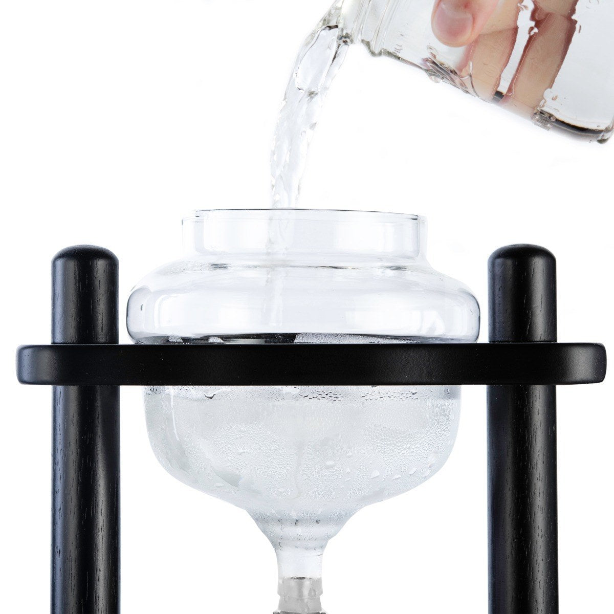 Yama Glass Cold Brew Tower – Black Straight Frame – 6–8 Cup (32 oz) Espresso Parts